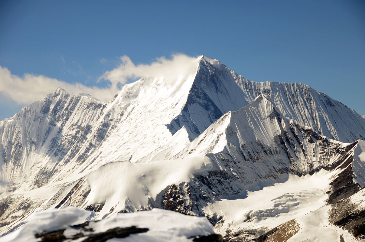 28 Dhampus Peak Panorama Dhaulagiri V, Dhaulagiri III, Dhaulagiri II, Sita Chuchura Close Up 